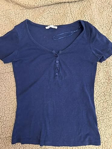 mayka modelleri: Qadın köynəyi – tünd mavi, qısaqol - Model: qısaqol, dərin U/V-yarım — 1