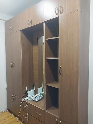 dehliz mebeli: 6 qapı, Güzgülü, Qəhvəyi, Digər material, Açılan, Düz dolab — 1