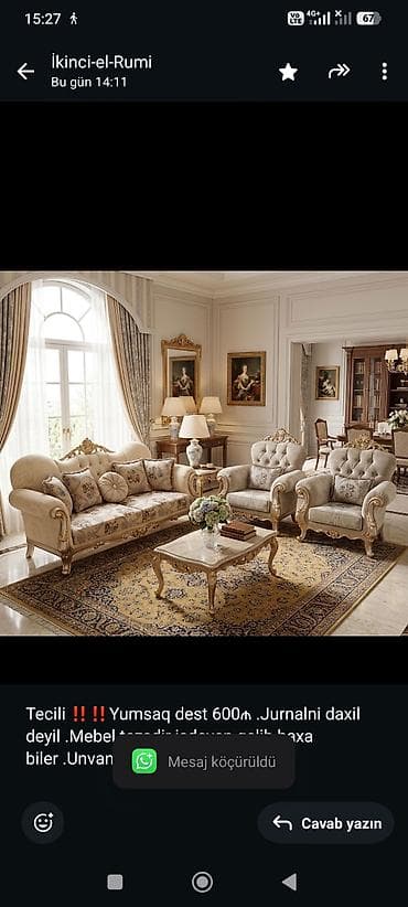 Tecili ‼️‼️Yumsaq dest 600₼ .Jurnalni daxil deyil .Mebel tezedir