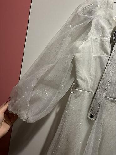 zerli don: Ağ rəngli zərli ziyafət/şənlik geyimi 16 yaş üçün Razmer 40 - Model — 2