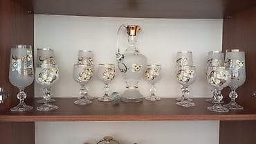 çayni servis: Büllur şüşə dəst – əl işləməsi bəzəkli - Dekanter və qədəhlərdən — 1