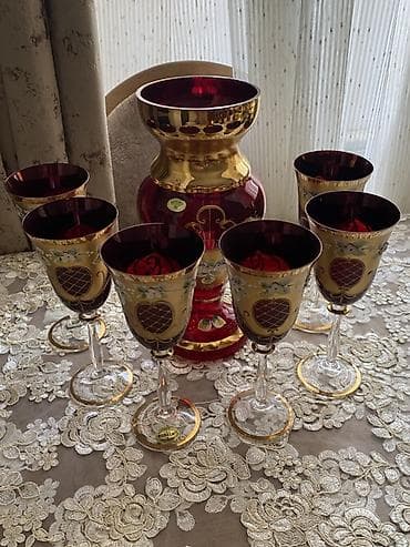 konfet buketi: Bohem üslubunda bəzəkli şüşə qab dəsti - Yaşıl-qızılı dəst: - 1 — 2