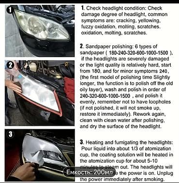 fara buxar: Avtomobil faraları üçün buxar tipli yeniləmə dəsti – 200 ml Tərkib və — 4