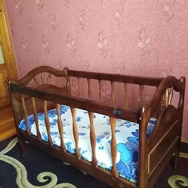 Для девочки и мальчика, Четырехугольная, Колыбель, Без бортиков, С матрасом, Без механизма качания — 2