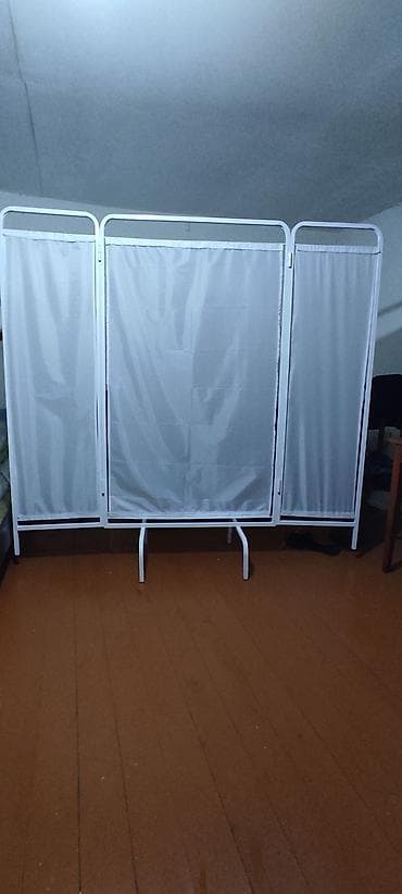 pərdə: Tibbi paravan – 3 bölməli, qatlana bilən. - Metal konstruksiya: ağ — 3