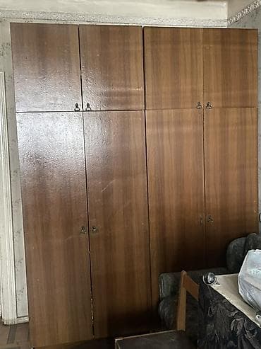 2 qapılı, Qəhvəyi, Taxta, Açılan, Düz dolab