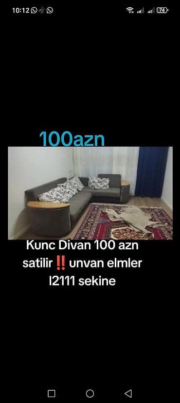 Kunc Divan 100 azn satilir‼️unvan elmler l2111 sekine at lalafo.az Kunc Divan 100 azn satilir‼️unvan elmler l2111 sekine