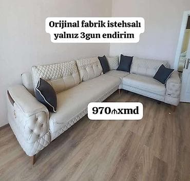 divan üstü: L‑şəkilli künc divan dəsti - Orijinal fabrik istehsalı (şəkildə qeyd — 1