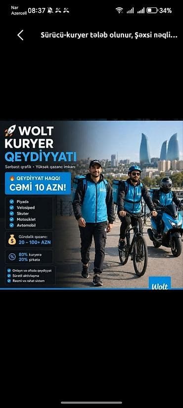 Volt Bolt Hesabı Açmag cəmi 10azn yaş 15+ gündəlik rahat 30 35manat