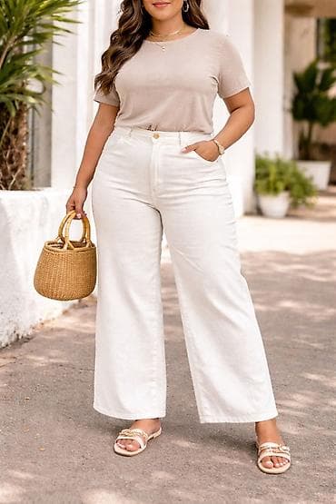 kambat şalvar: Şalvar, Defacto, XL, 2XL, rəng - Ağ — 1