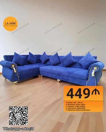 Табуретки на заказ: Məhsul: Künc divan dəsti Xüsusiyyətlər: - Ölçülər: 280 × 200 sm - — 1