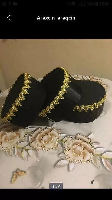 Milli baş geyimi – araxçınlar - Naxışlı, əl işi dekorlu araxçın — 4