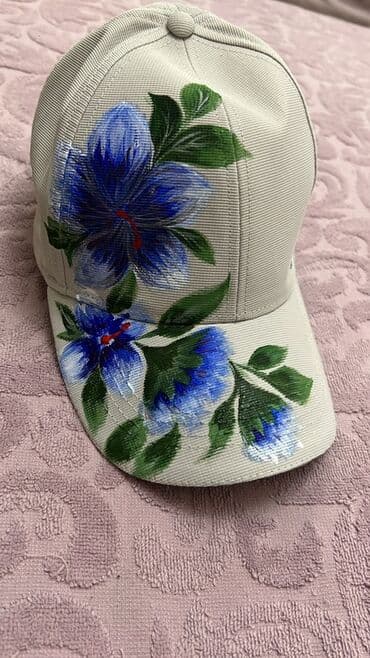 Mərmər effektli PVC panellər: Əl işı boyalı papağı - Rəng: açıq bej əsas, üzərində əl ilə çəkilmiş — 2