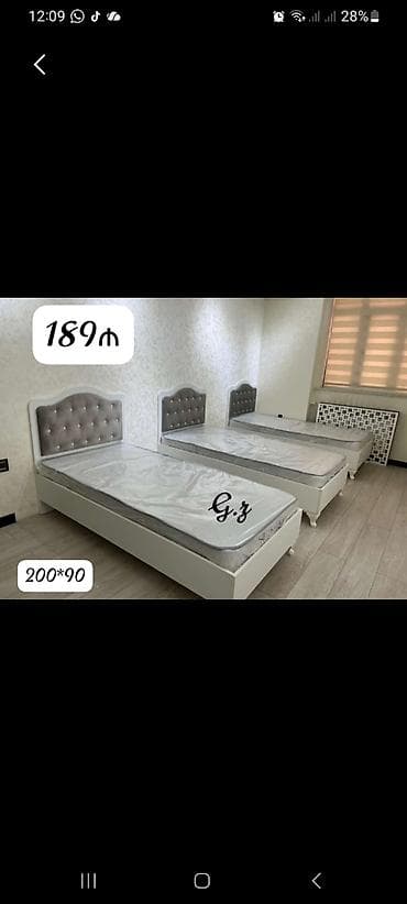 intex matras: Tək nəfərlik çarpayı – ölçü 200×90 sm. - Rəng: ağ karkas, boz yumşaq — 1