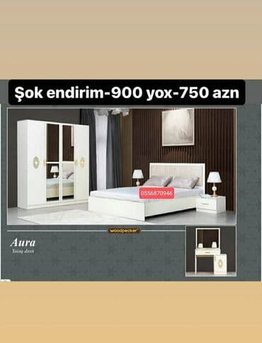tek neferlik yataq bazali: İkinəfərlik çarpayı, Termo, Dolab, 2 tumba, Azərbaycan, Yeni — 11