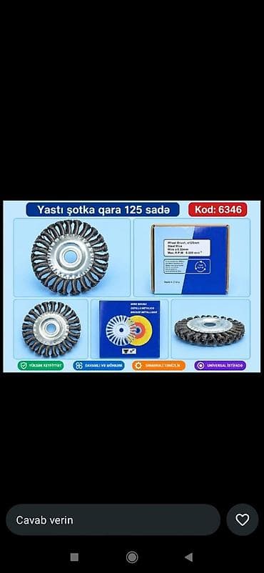 Yastı şotka – qara, 125 mm (Kod: 6346) Məhsul təsviri: - Bucaqslı lalafo.az -da Yastı şotka – qara, 125 mm (Kod: 6346) Məhsul təsviri: - Bucaqslı