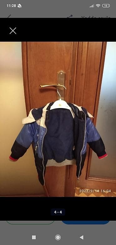 palt: Uşaq qış gödəkçələri 1) Ağ-qara-qırmızı detallı “Rugby Town” gödəkçə — 8