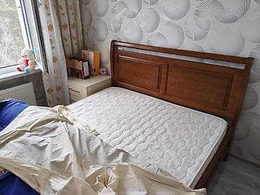 продам матрас бу: Б/у, Двуспальная кровать, Без подьемного механизма, С матрасом, Без выдвижных ящиков — 4