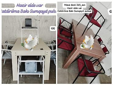 ofis stolları: Balkon üçün, Yeni, Açılmayan, Dördbucaq masa, 4 stul — 1