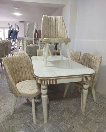 yığılıb açılan stol: Qonaq otağı üçün, Yeni, Açılan, Kvadrat masa, 6 stul — 2
