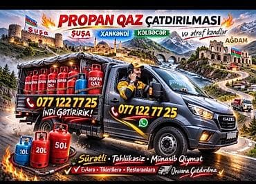 Propan qaz çatdırılması xidməti - İstifadə sahələri: evlər, tikinti