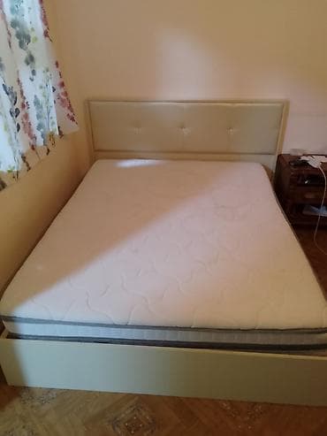 mebel kitab refleri: İkili ölçülü yataq çərçivəsi və döşək dəsti - Ölçü: təxminən 140–160 — 2