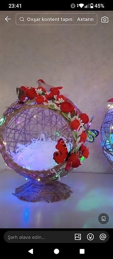 Novruz və dekor üçün əl işi kompozisiyalar - İp/kəndir materialından