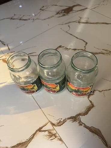 Məhsul: Şüşə bankalar və parça uşaq maskaları dəsti - Şüşə bankalar