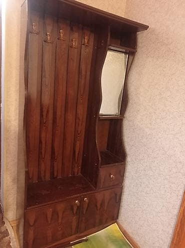 Qonaq otağı/giriş üçün taxtadan asılqanlı dolab. Unvan Novxani