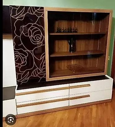 3 d qelem: Qonaq otağı üçün modul divar mebeli və TV stendi dəsti - Dizayn — 1