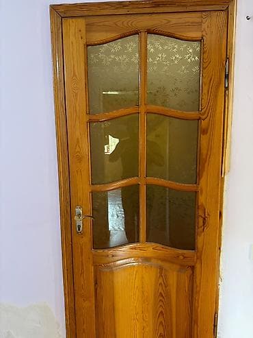 Taxta və şüşəli otaq qapıları – dəst - Material: təbii ağac (masif) — 3