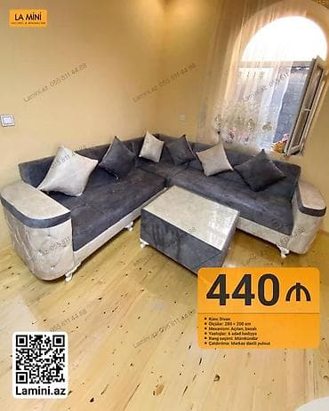 Künc divan – açılan, bazalı model - Ölçülər: 280 × 200 sm - Mexanizm — 1