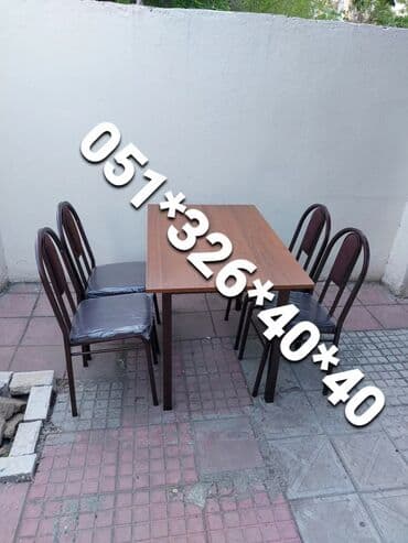 Masa və oturacaq dəstləri: Qonaq otağı üçün, Yeni, Dördbucaq masa, 6 stul — 21