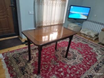 столы из натурального дерева: Гостиный стол, Б/у, Раскладной, Дерево — 2