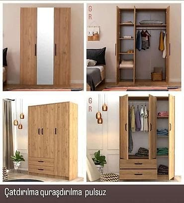 3 Qapi Dolablar Hal Hazirda Anbarda Movcuddur. Sifariwlede ne reng