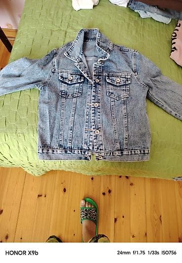 jeans: Qadın geyim dəsti – Cins gödəkcə və qatl vaxtlı ətəklər - Cins — 2