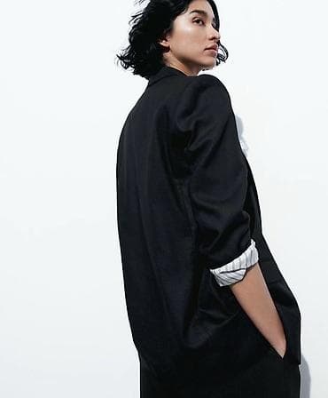 ZARA qadın blezeri – kETAN.Oversize model - Rəng: qara - Kəsim — 2