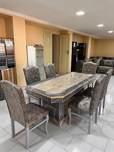 Qonaq otağı üçün, Yeni, Açılmayan, Dördbucaq masa, 6 stul