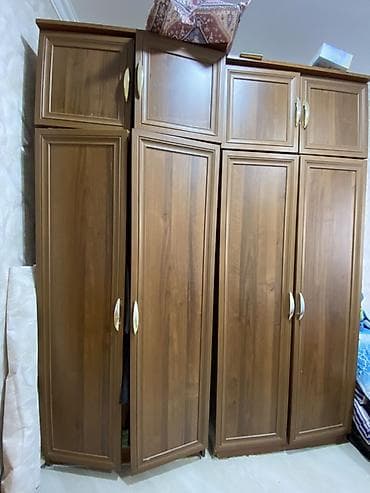 6 qapı, Qəhvəyi, Taxta, Açılan, Düz dolab