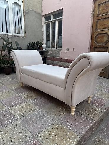 Krem rəngli şezlong/oturacaq skamyası - Klassik üslubda, hər iki