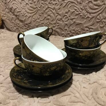 gence qab qacaq: Çay dəsti, rəng - Qara, 6 nəfərlik, Türkiyə — 4