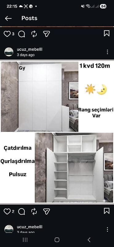 Ağ rəngli, müasir dizaynlı paltar dolabı. Geniş saxlama sistemi — 1