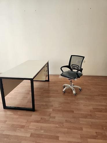 komputer desti: Ofis masasə və ofis kreslosu dəsti - Masa: Düz formalı iş masası — 3