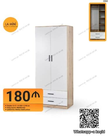 demir divan: Açılan, 2 qapılı Düz dolab, Qarderob, paltar dolabı — 1