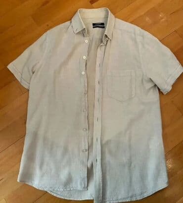 Köynəklər: Kişi üst geyimləri dəsti 1) Açıq bej qısaqol köynək - Klassik düyməli — 1