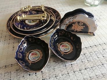 versace servis: Nahar dəsti, rəng - Göy, Farfor — 1