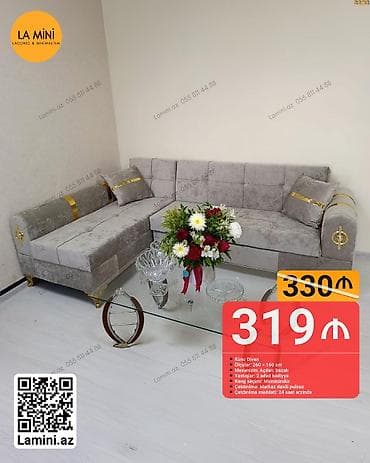 divanlat: Künc divan, Açılan, Bazalı, Parça, Şəhərdaxili pulsuz çatdırılma — 1