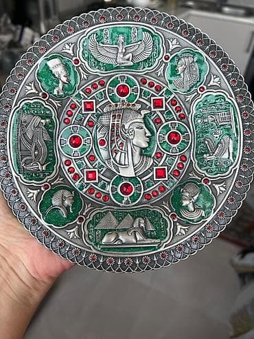 сфинкс купить: Misir temalı bədii dekorativ boşqab - Material: metal ərintisi (antik — 3