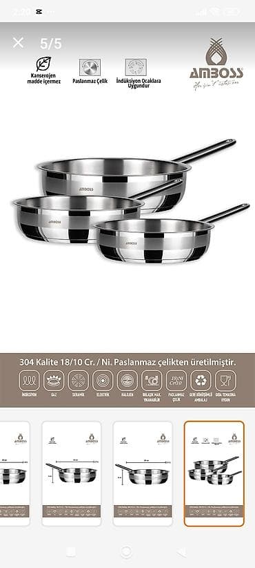 tava: Tava, rəng - Gümüşü, Paslanmayan polad, Türkiyə — 2
