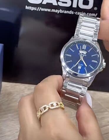 Комплекты с часами: Наручные часы, Casio, цвет - Голубой — 1